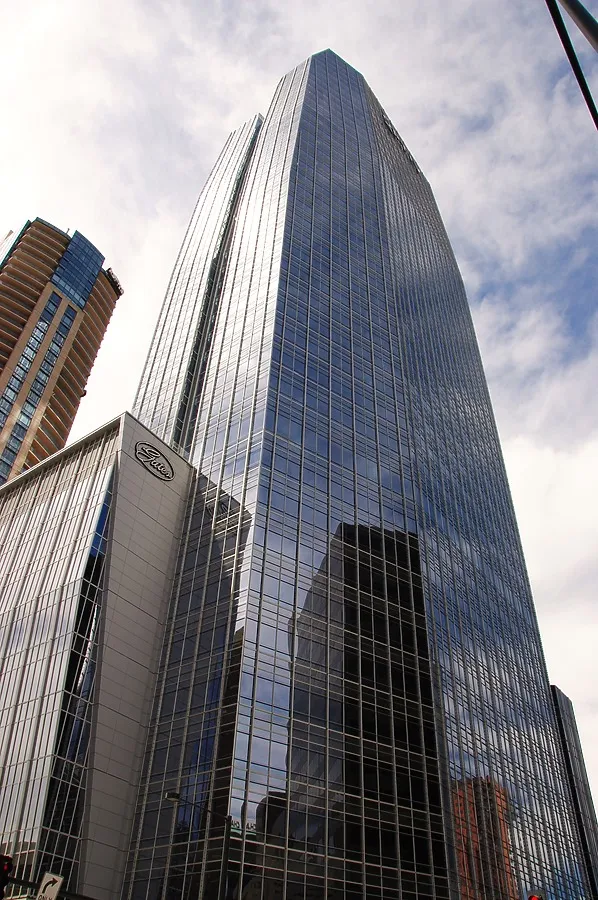 Looking up from the east