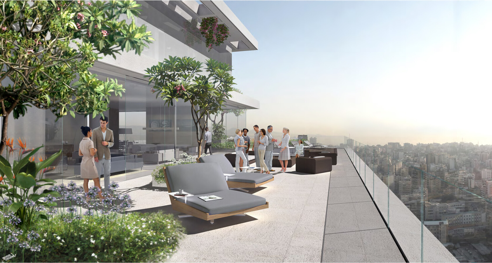 Rendering of a terrace