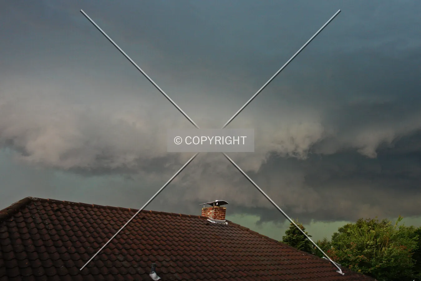 Storm over a house