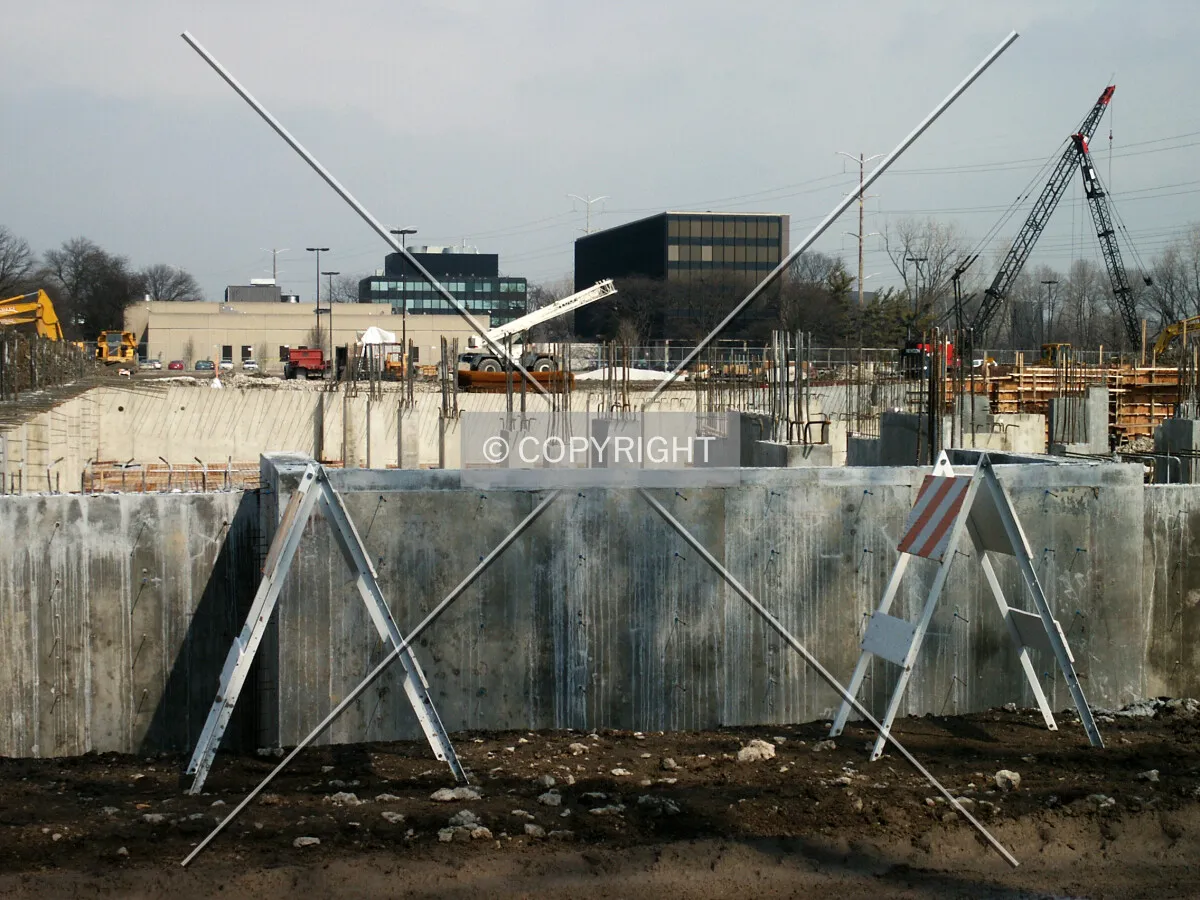 Western side of the Oak Tower foundations