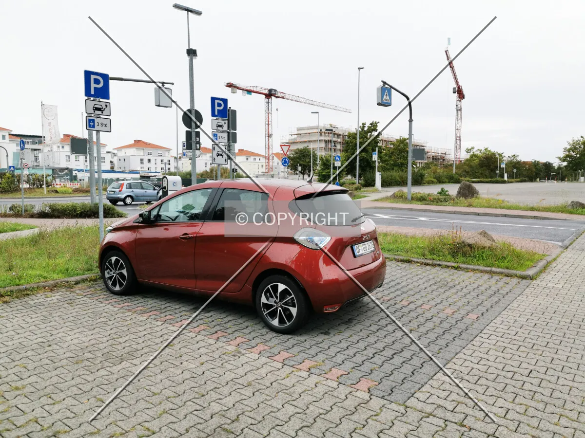 Parking place reserved for electrical cars
