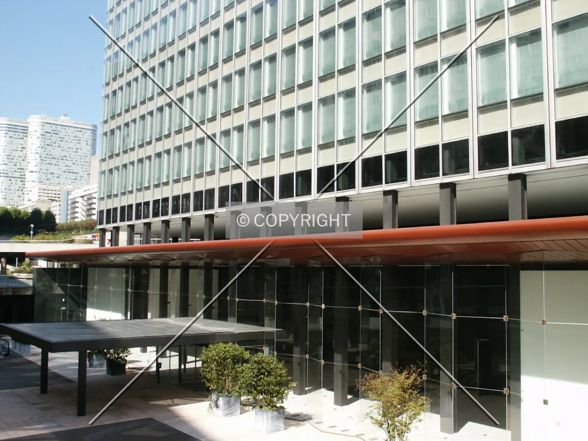 South entrance from the sunken plaza