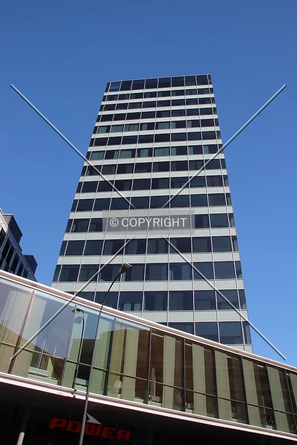 Looking up south facade