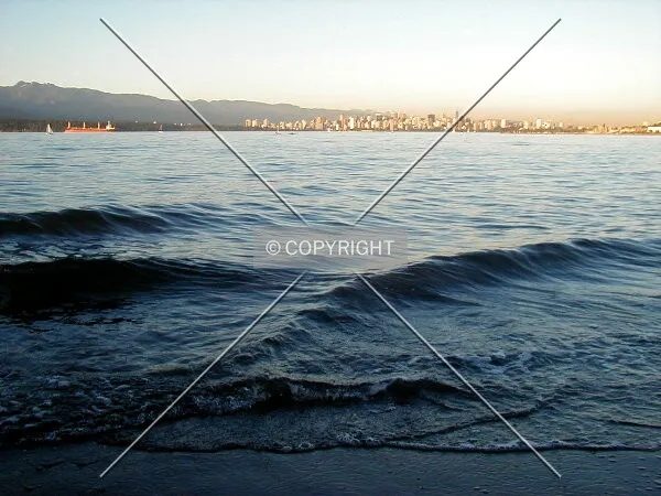City at sunset from Spanish Banks