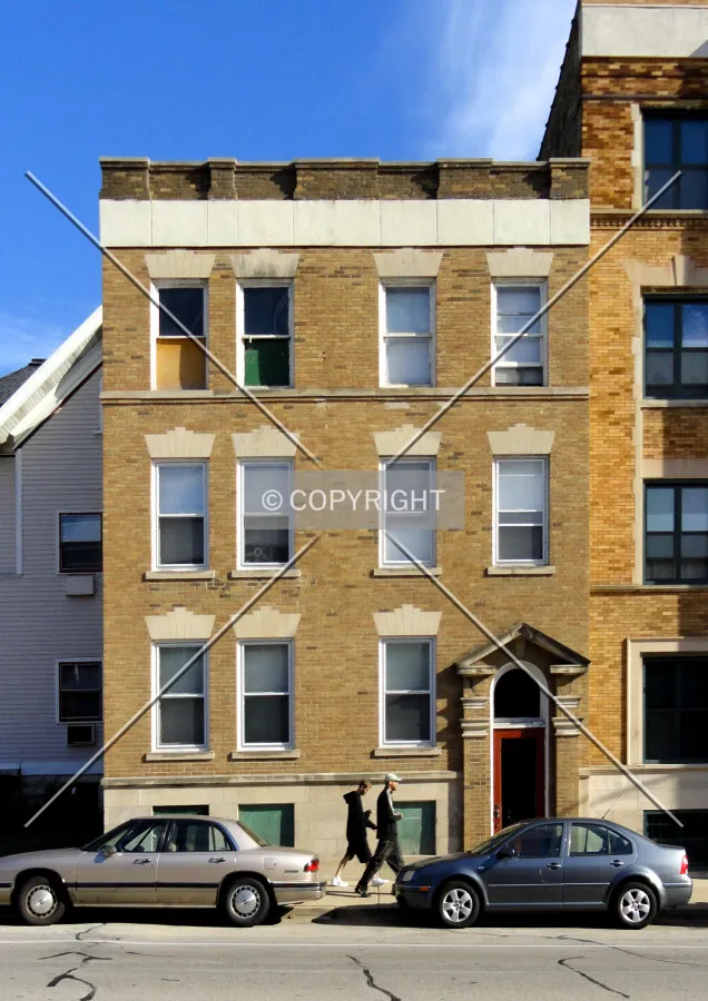 From across West Wells Street to the south