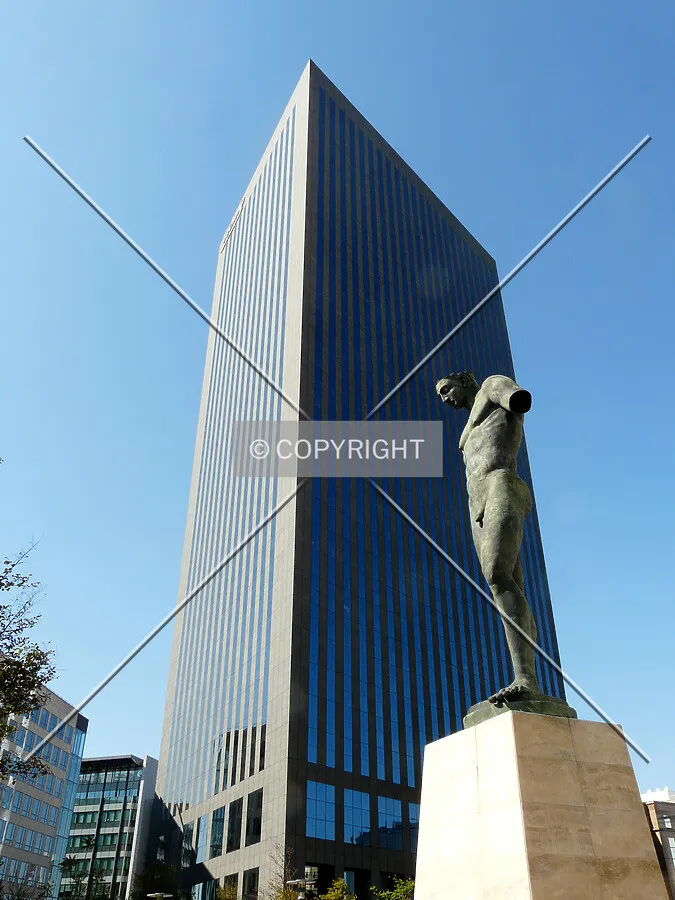 View from the southeast, with the statue 'Colosse' in foreground