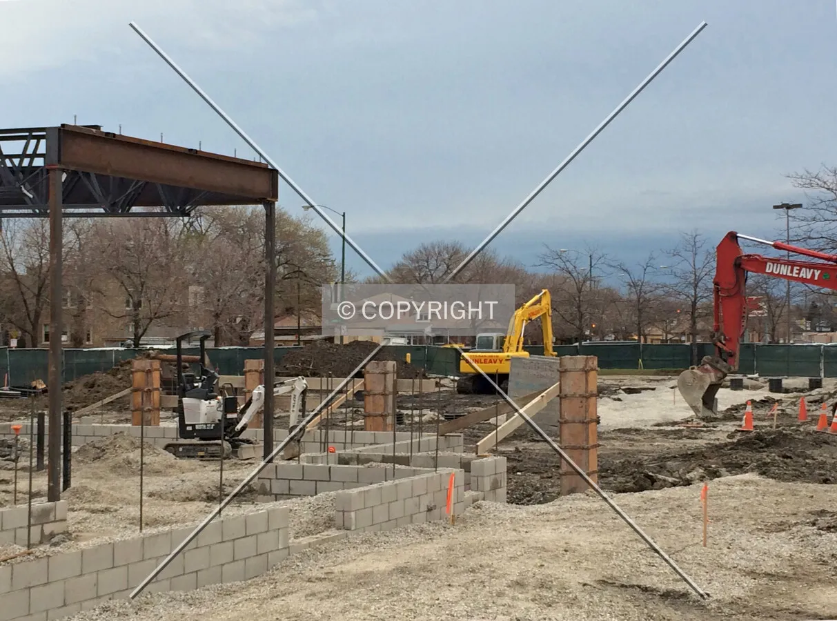 Southeast corner of the structure; April 29, 2014.