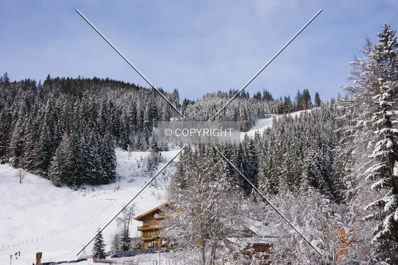Snow-covered mountains in the austrian Alps