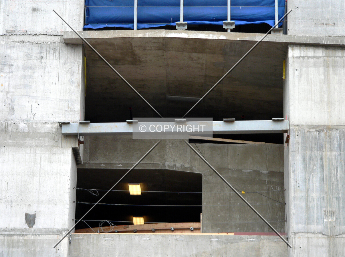 View into the structure from Wacker Drive