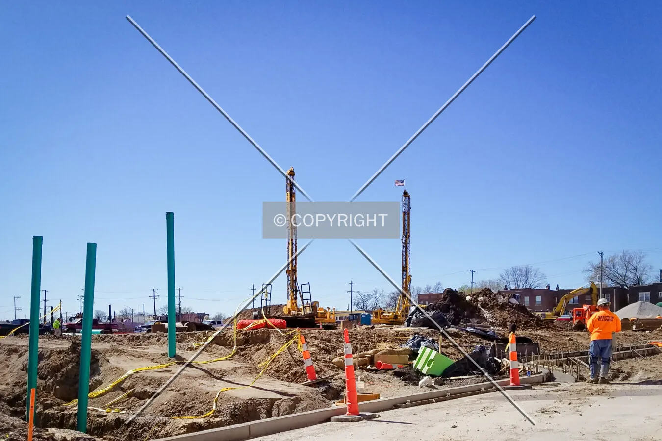 From the northeast during construction; March 7, 2017