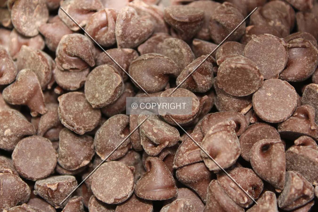 Chocolate chips inside the bag