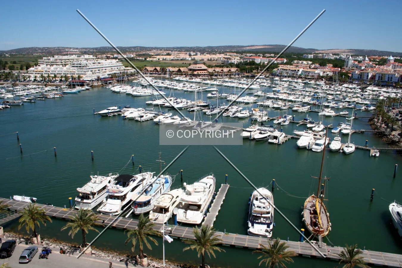 Looking across the marina