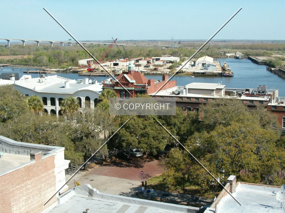 View from City Parking garage looking north