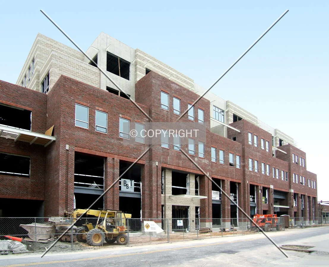 View from the southeast across Trade Street