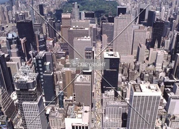 Aerial view looking up 6th Avenue