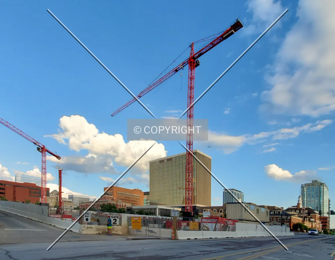 Northwest view during construction; June 24, 2020