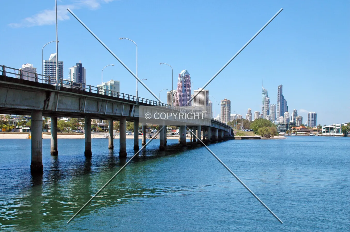 The Nerang River and skyline