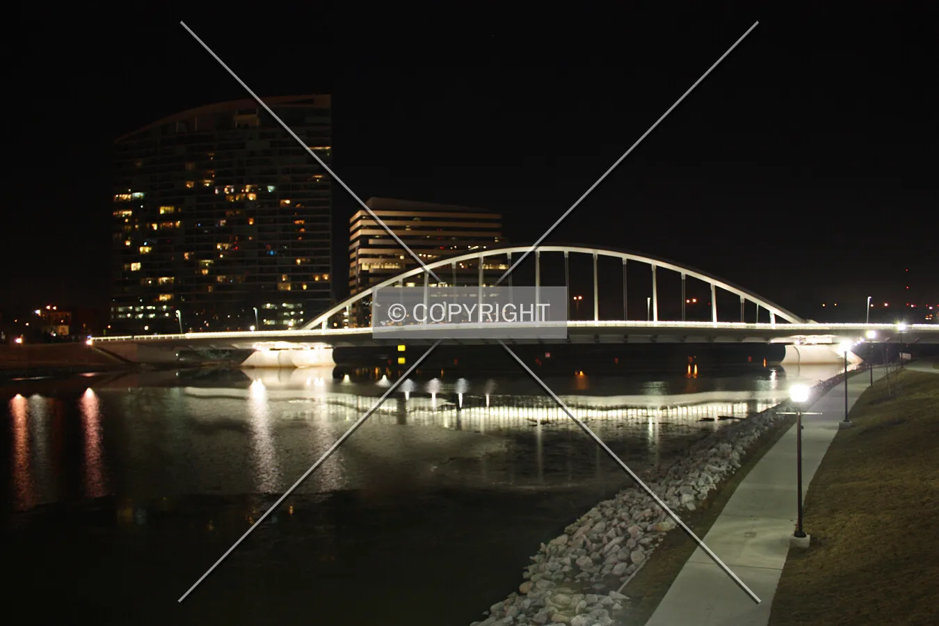 View from the north at night