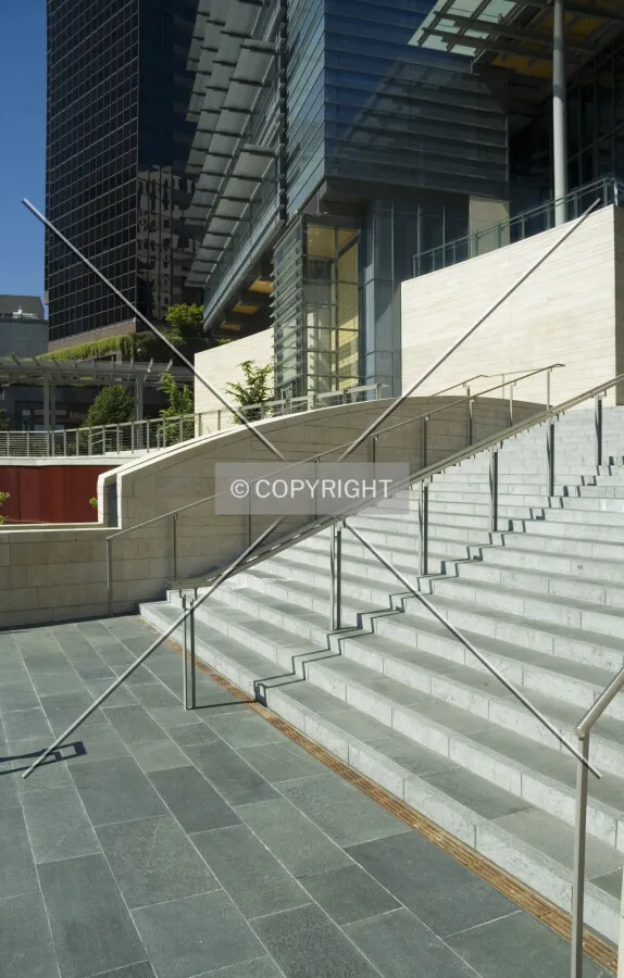 Stairs leading to the main entrance