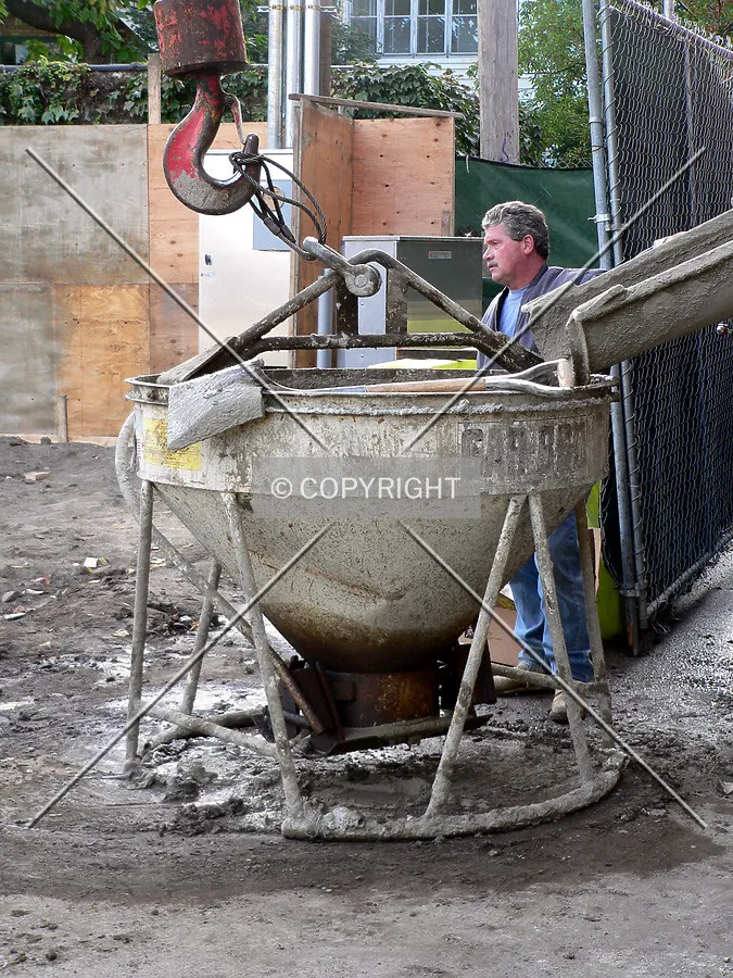 Loading a concrete bucket