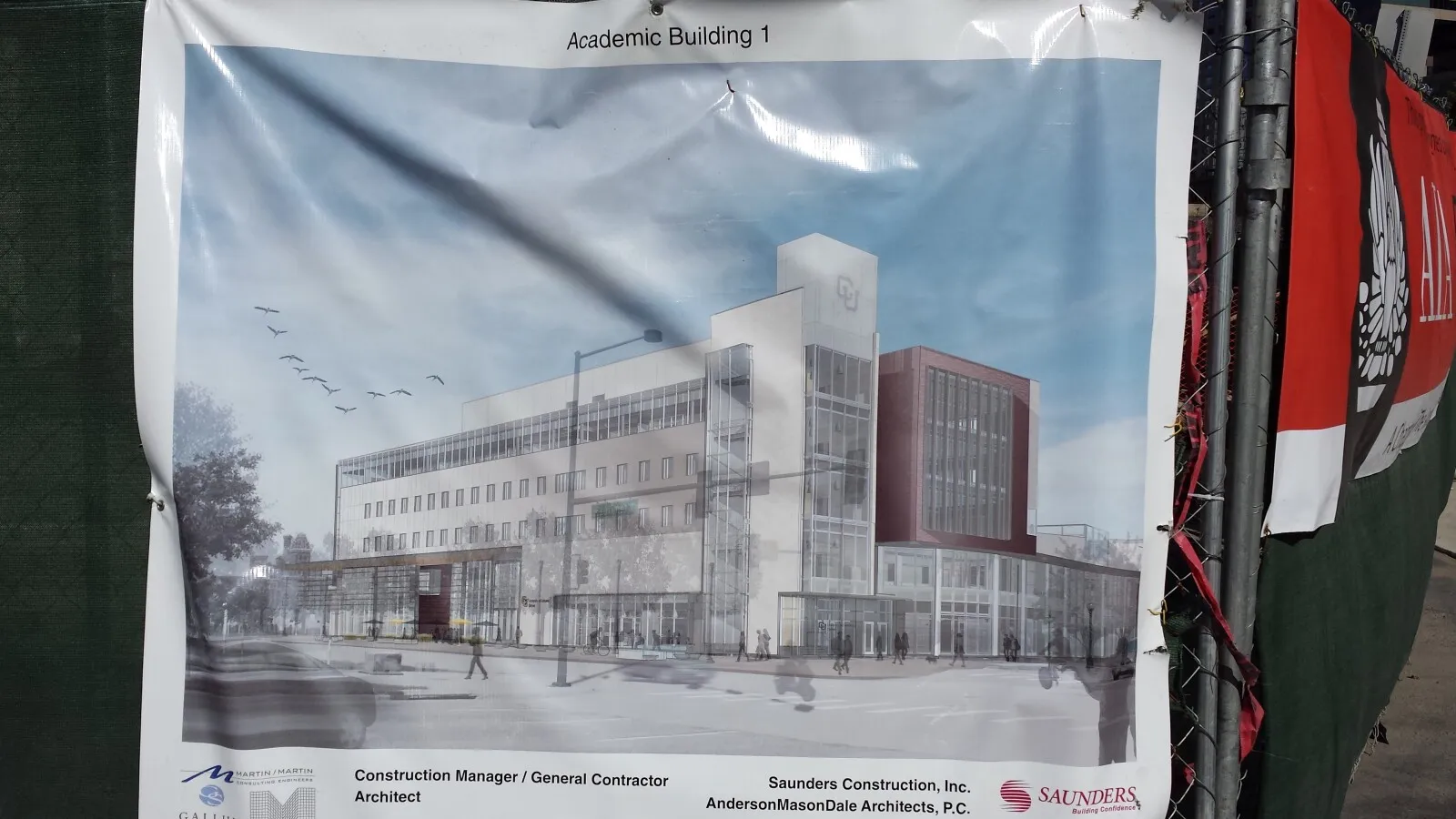 Rendering on a construction banner