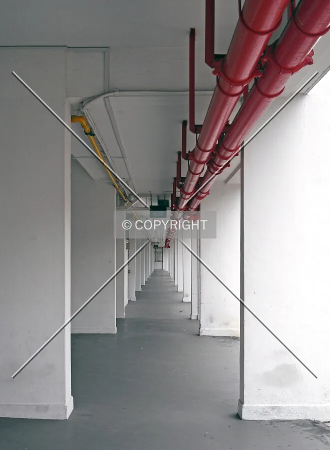 View of the void deck as seen from the northwest