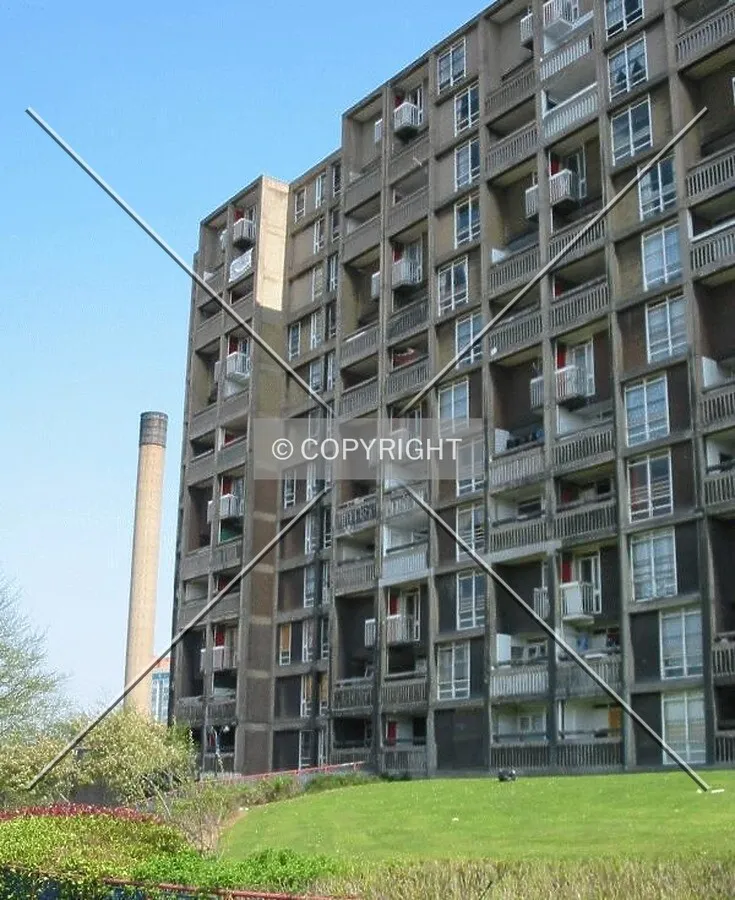 View from South Street showing the complex's chimney