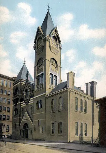 Vintage view from the northwest showing original construction