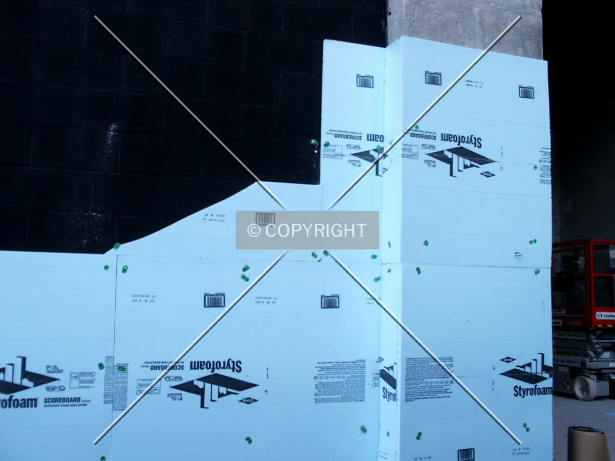 Styrofoam insulation at the base