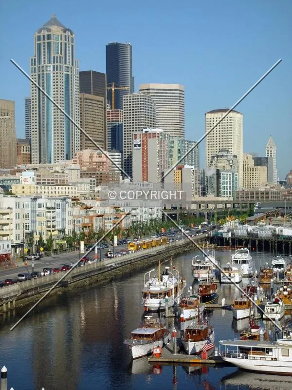 Seattle waterfront and skyline from the northwest