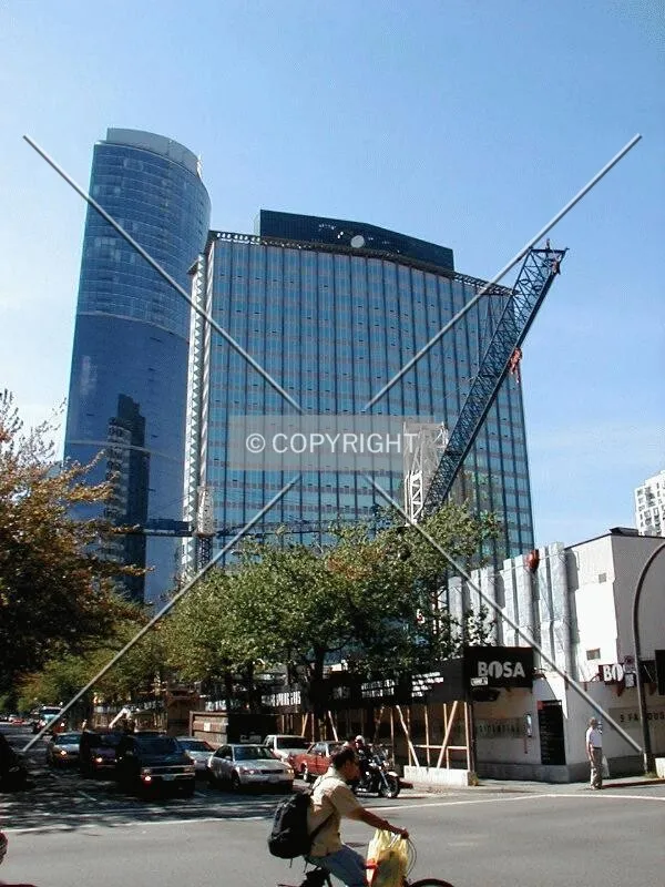 Looking south along Hornby Street to Wall Centre