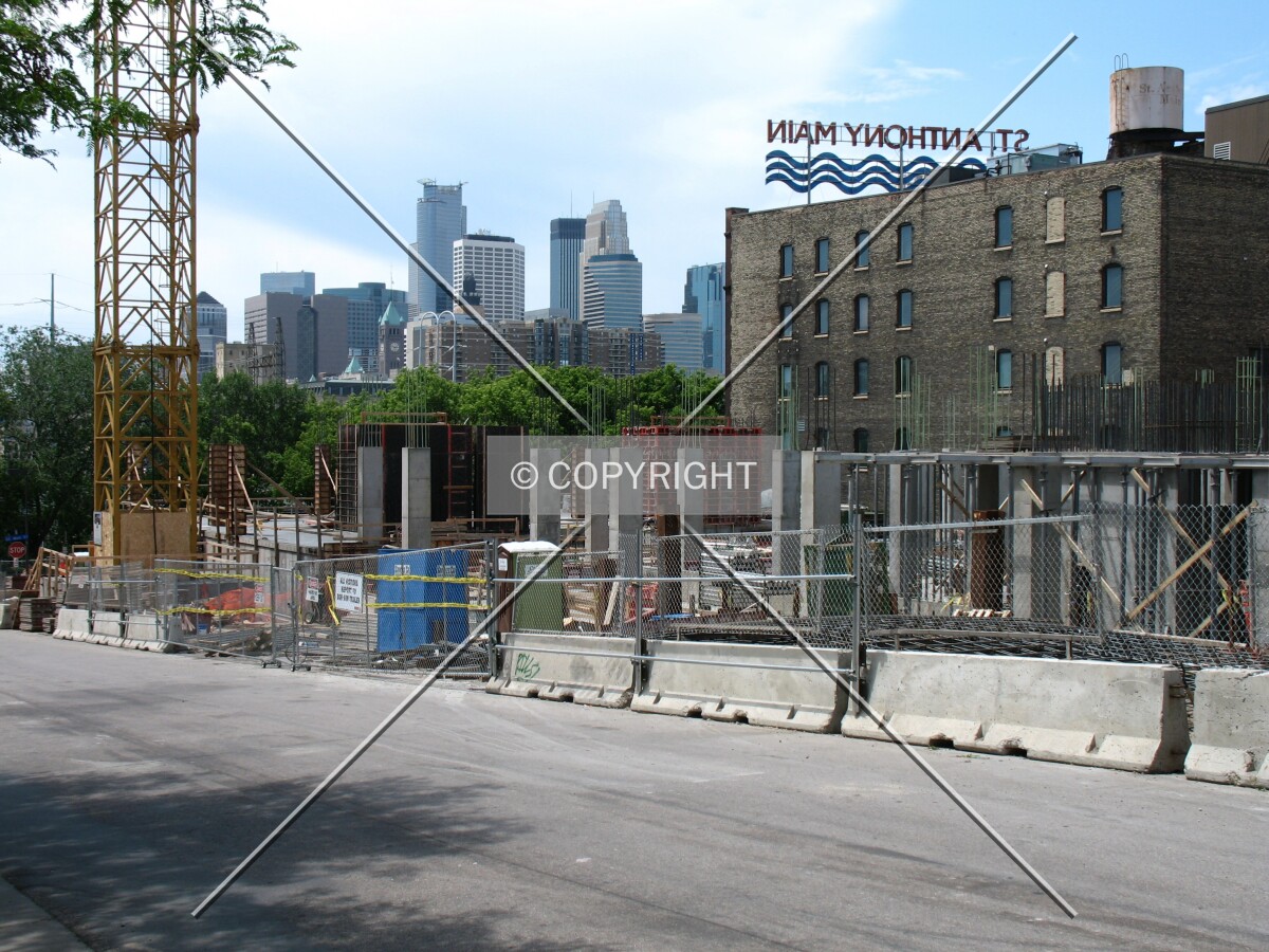 View to the southwest from 3rd Avenue SE, downtown skyline in the distance