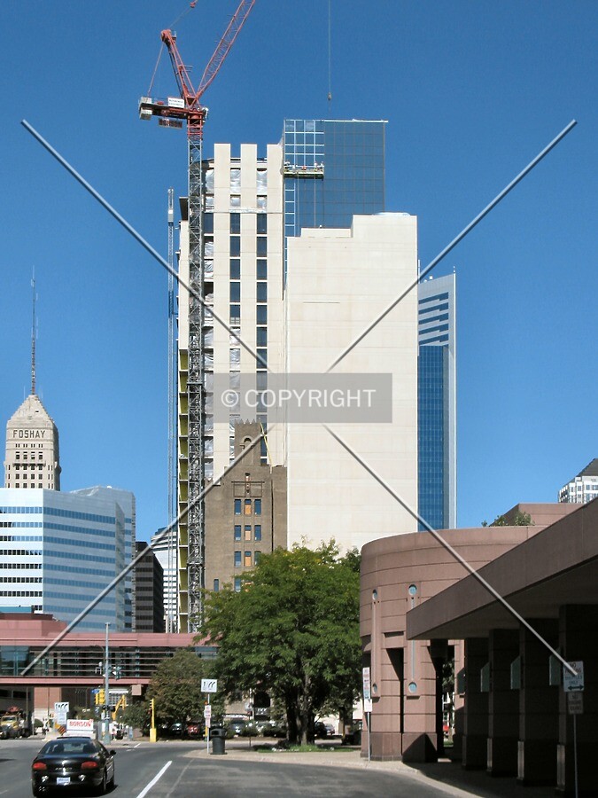 View to the north from the entrance to the Minneapolis Convention Center