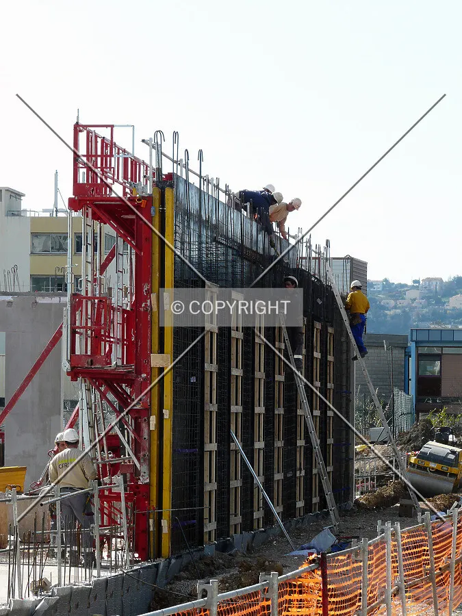 Formwork being installed for the north wall on ground floor