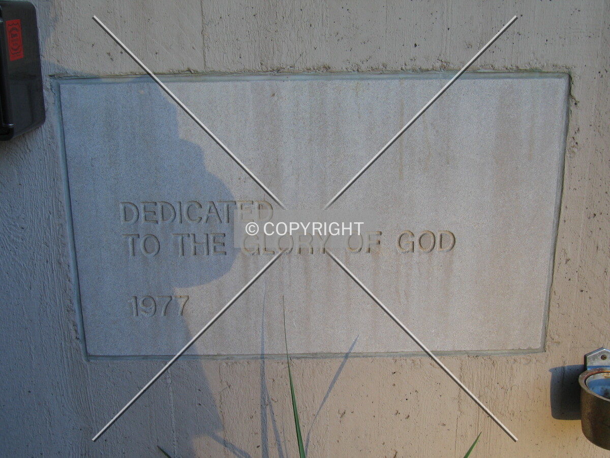 Cornerstone in entryway