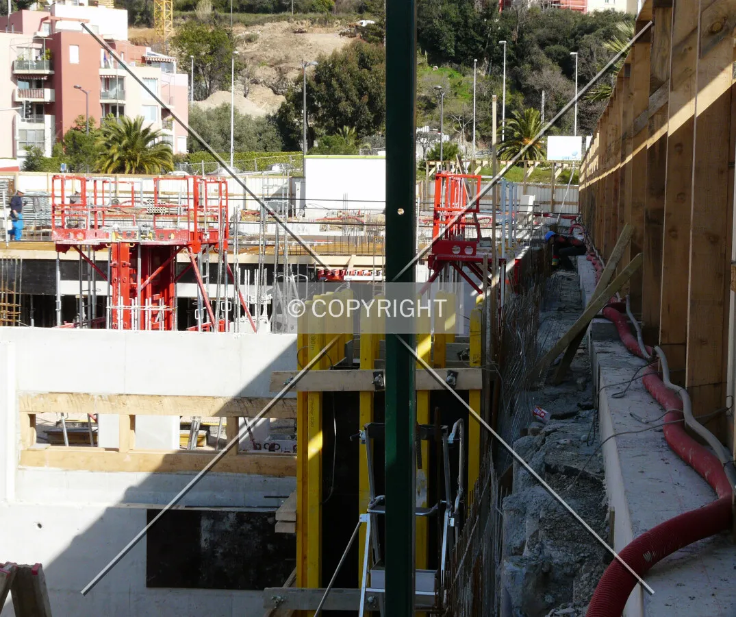 Construction progressing along Rue du Docteur Robini, on the south side
