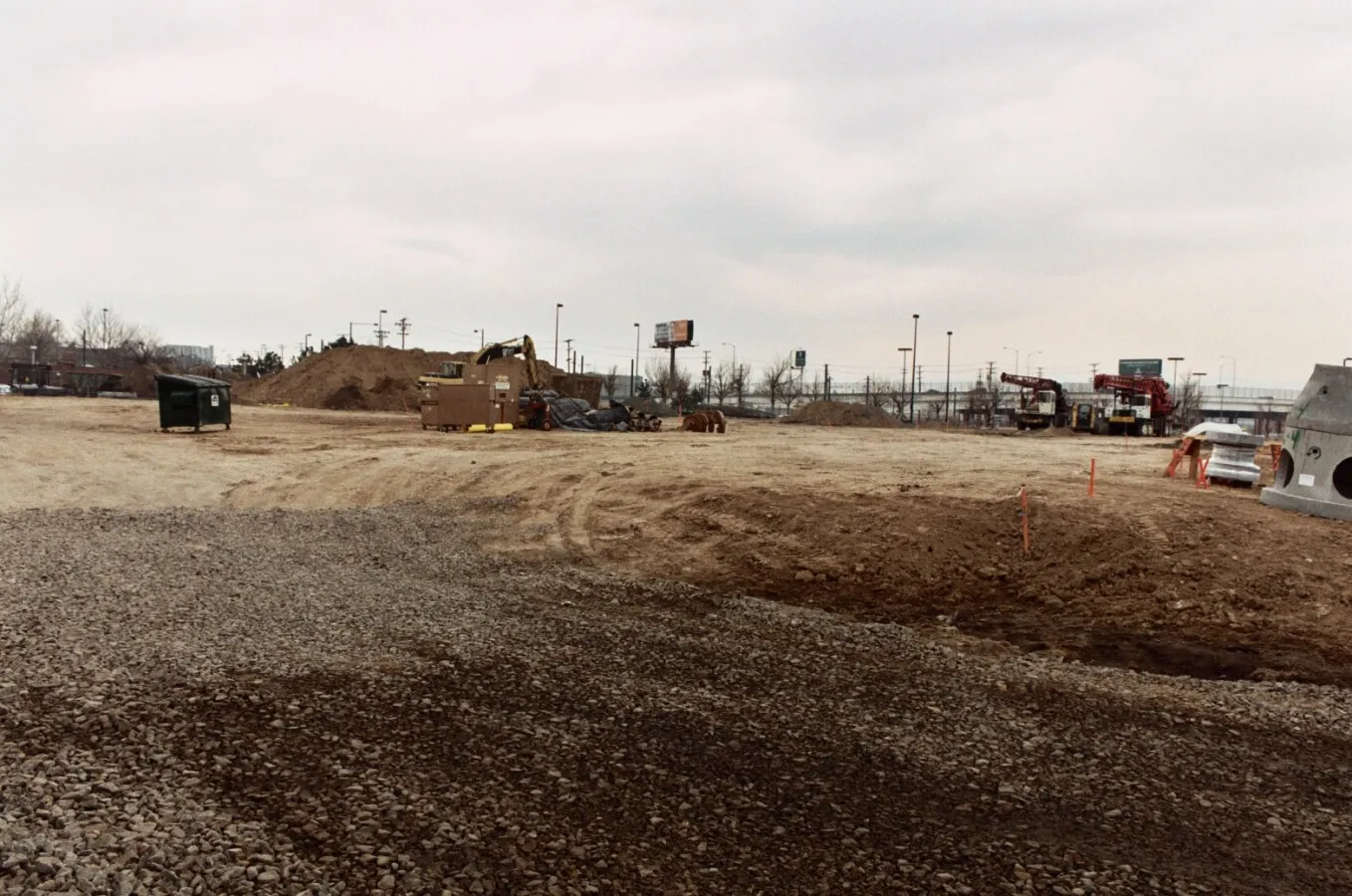 View of the jobsite from the north