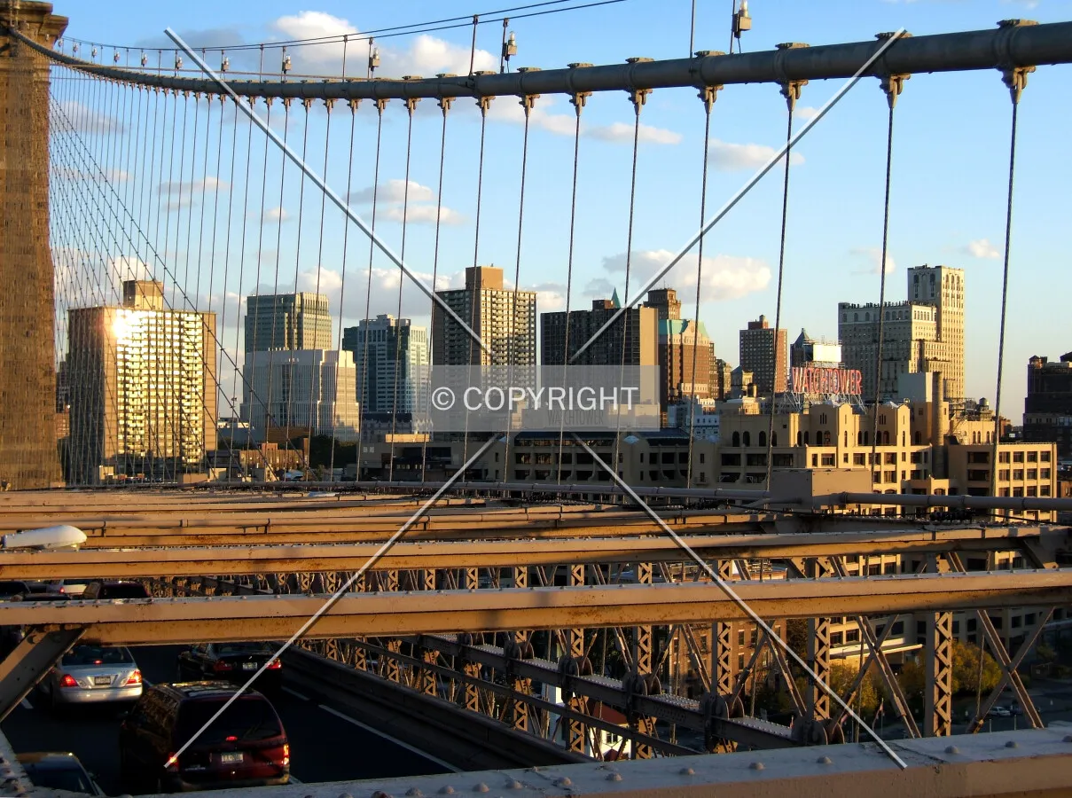 View southeast toward downtown Brooklyn from the Brooklyn Bridge