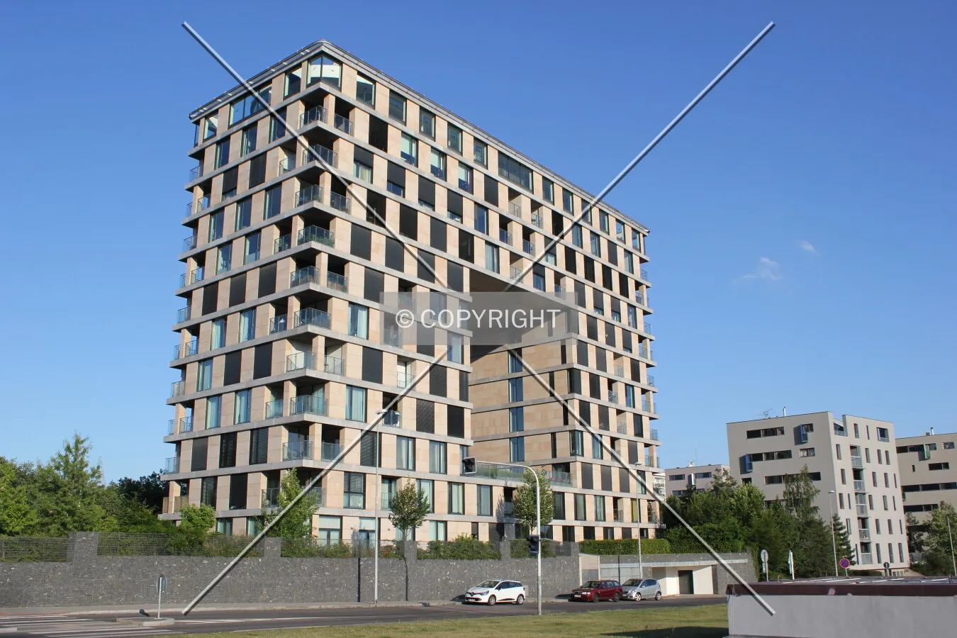 Corner view from the northwest.