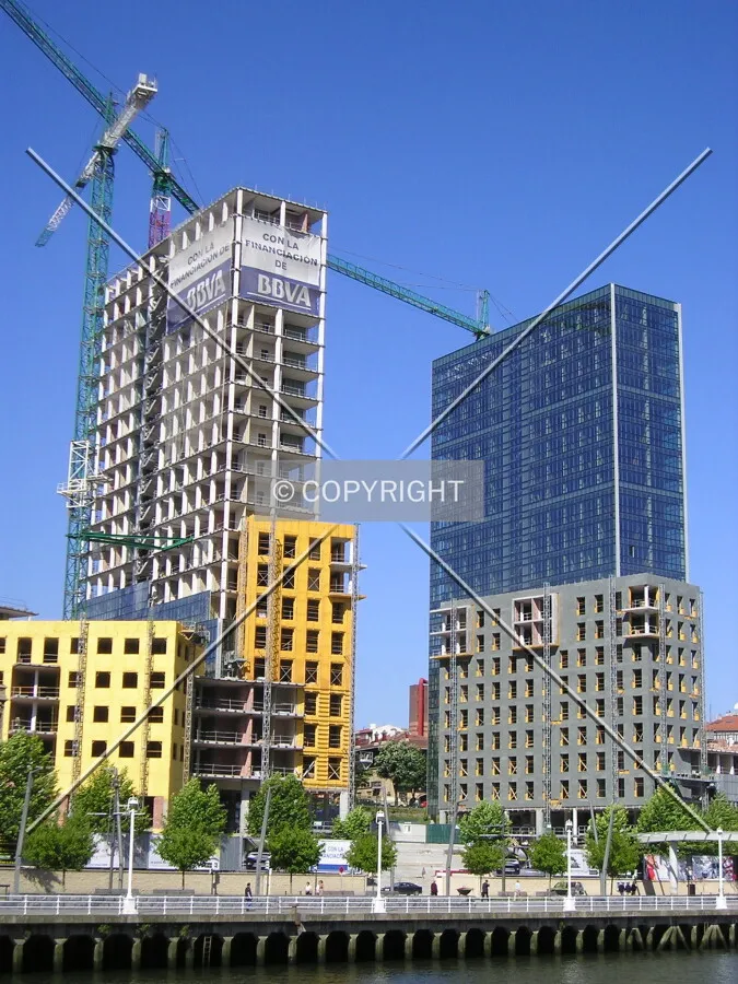 Panoramic view of the two skyscrapers