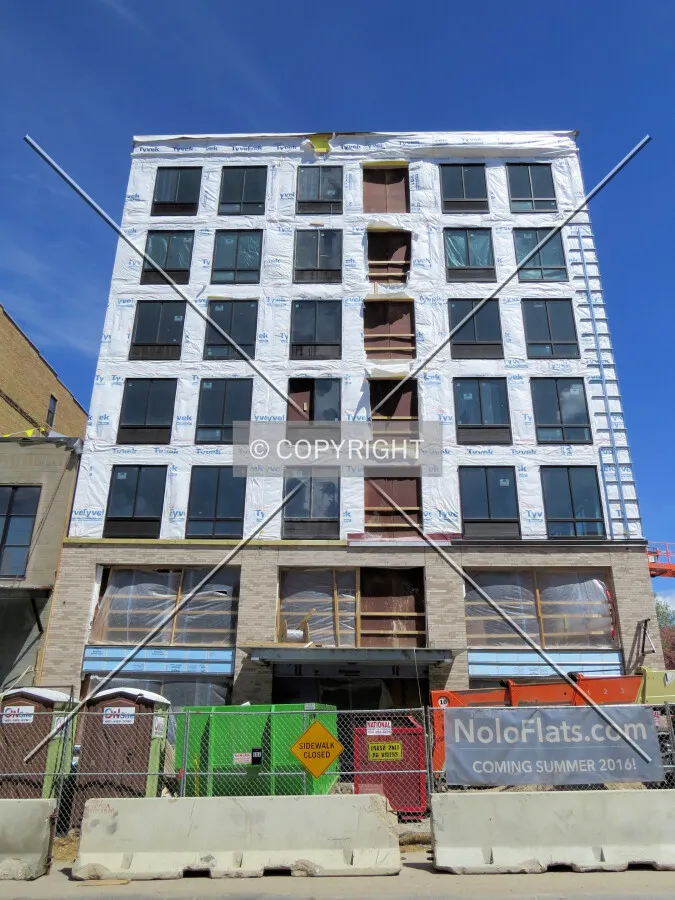 View to the northeast across 1st Street South
