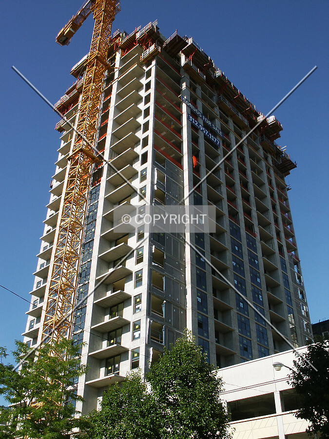 Looking up the southwest corner