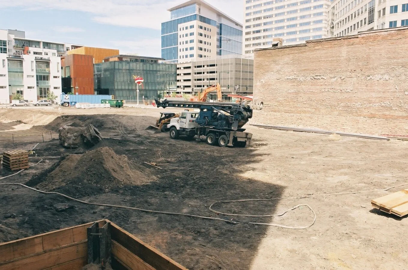 View across the jobsite to the north