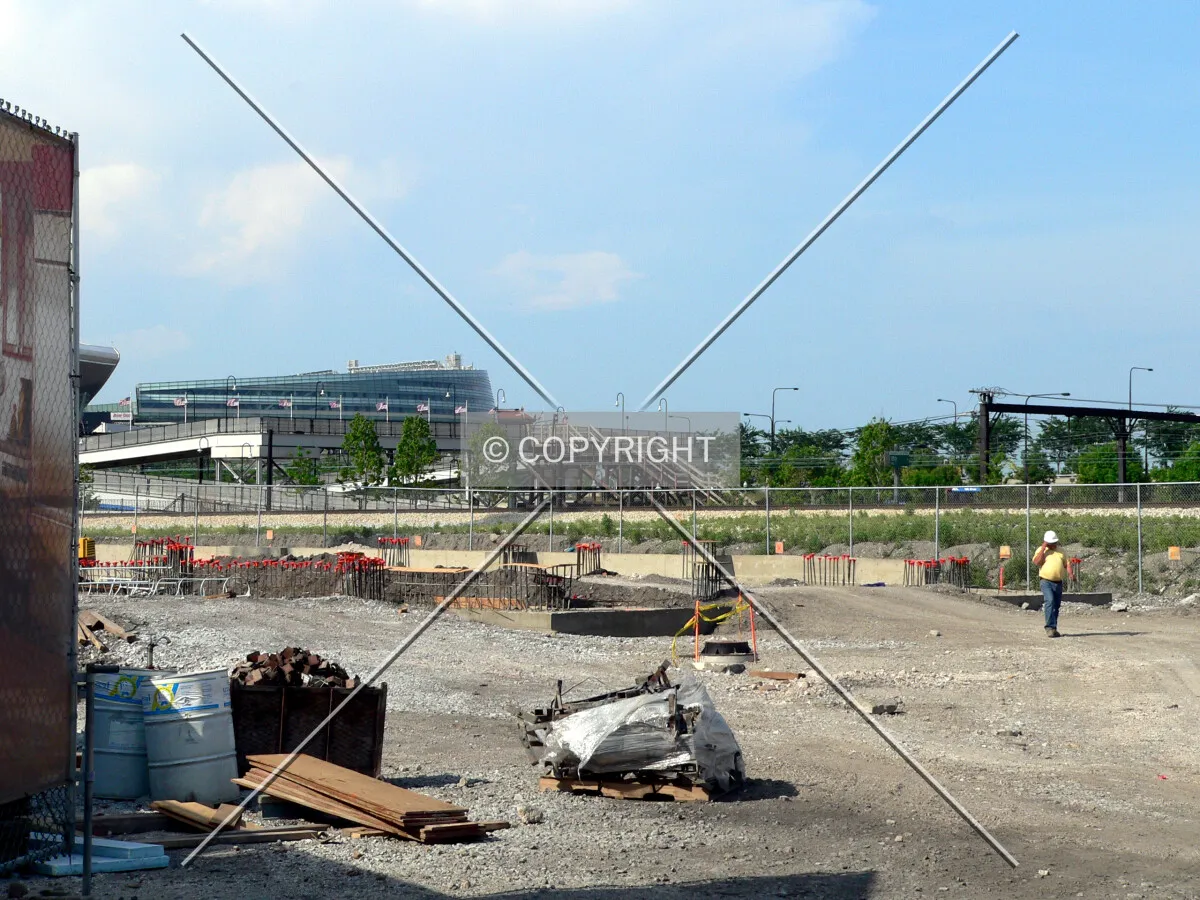 View to the northeast across the site