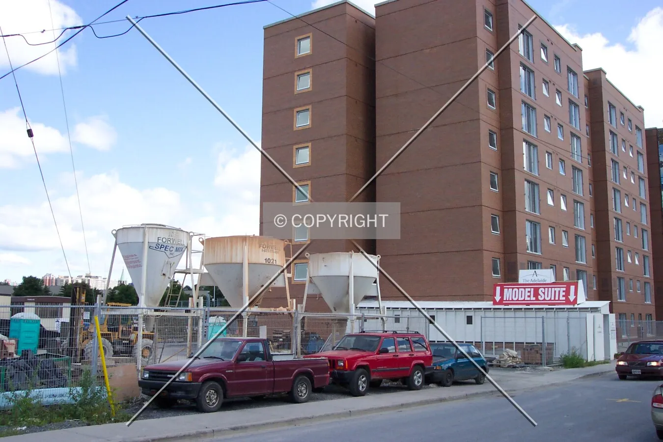 The west facade and future site of Phase III
