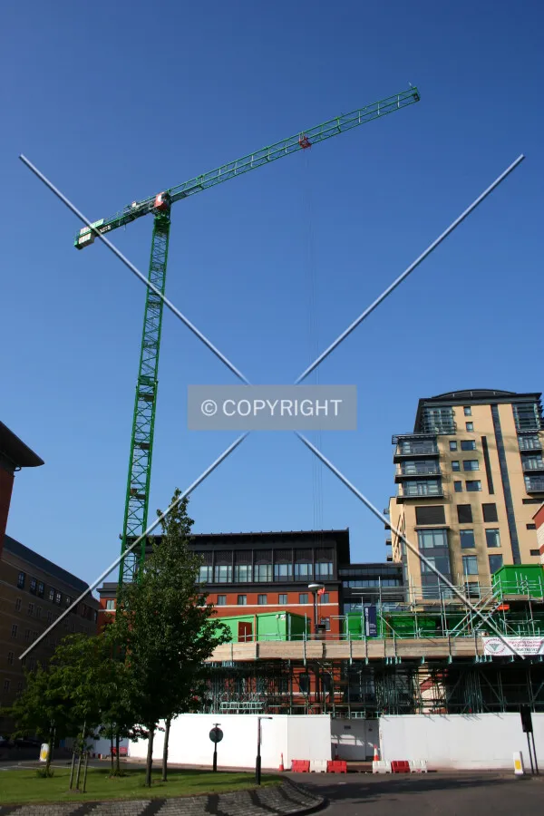 Looking up at the crane