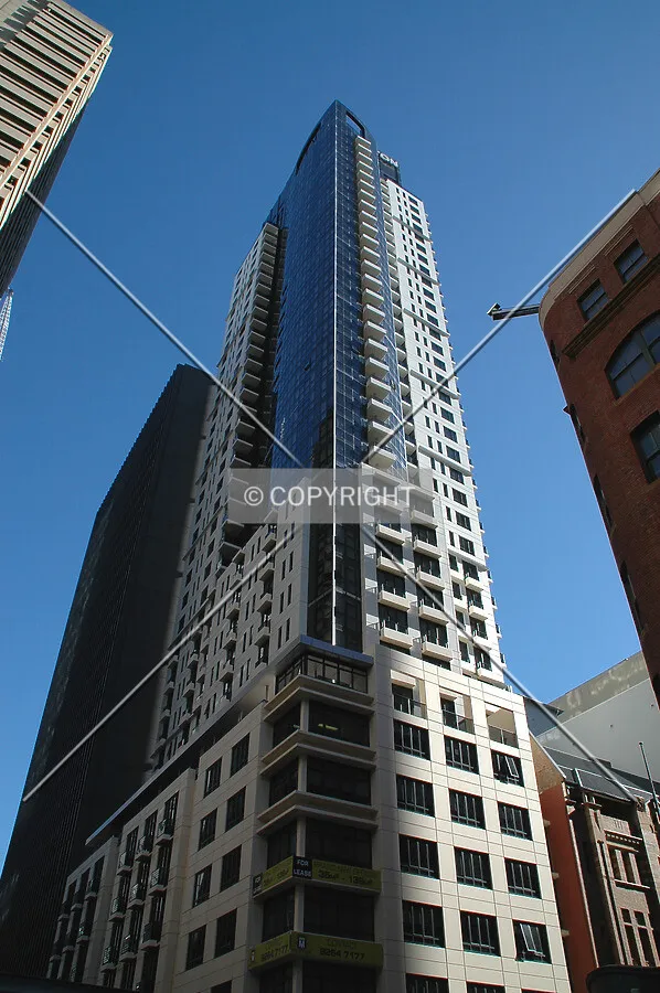 Looking up the southeast corner