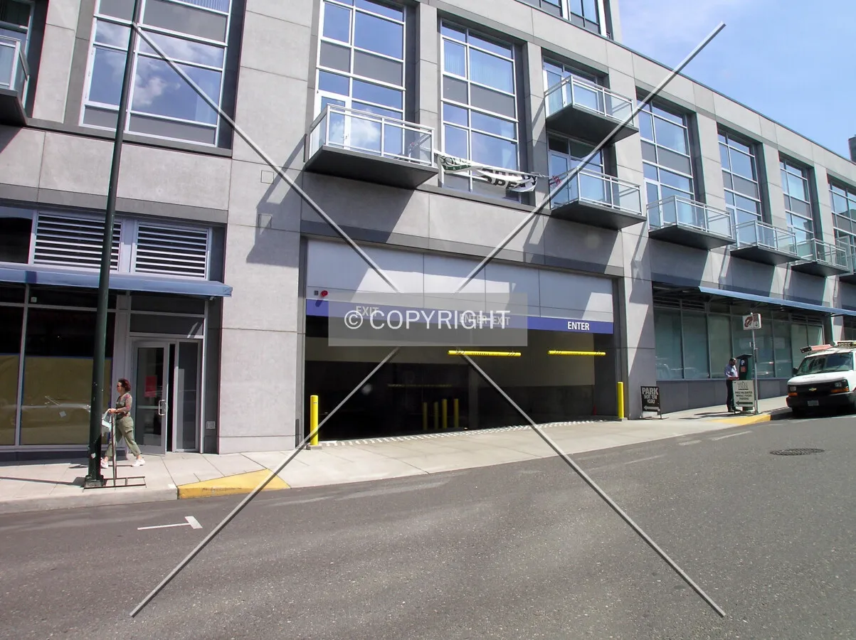 Westside garage entrance