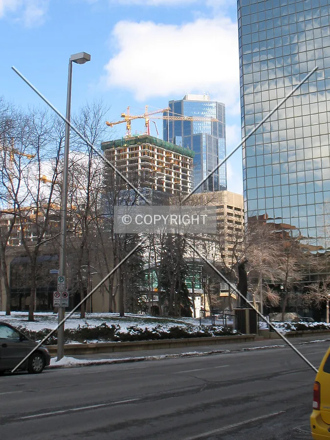 Frame construction seen from 5th Avenue SW