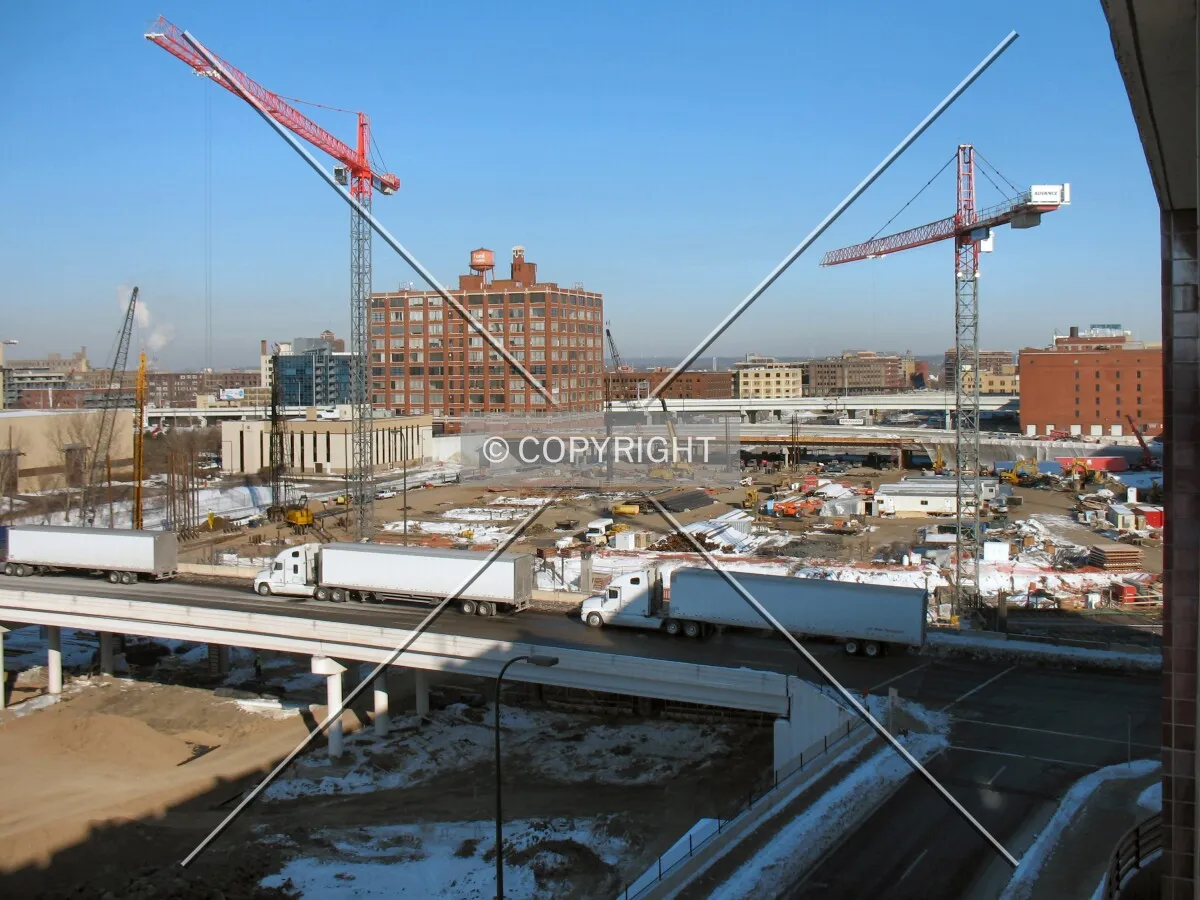 Full view to the north from just north of 8th Street North